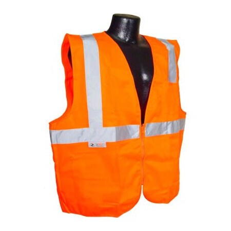 Radians Radians® SV2Z Economy Class 2 Solid Safety Vest W/ Zipper, Hi-Vis Orange, L - Pkg Qty 12 SV2ZOSL